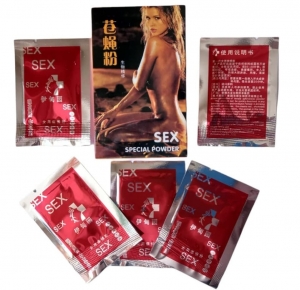 Возбуждающий порошок для женщин Sex special powder (упаковка 5 пакетиков по 1,2 гр.) жёлтый